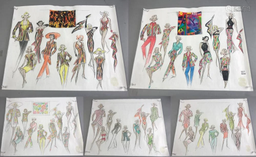 (5) Louis Estevez Colored Fashion Drawings