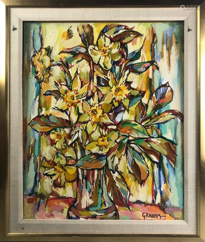 Ellwood Graham, Daffodils in Vase, Oil on …