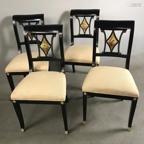 Four Neoclassical Style Painted Chairs