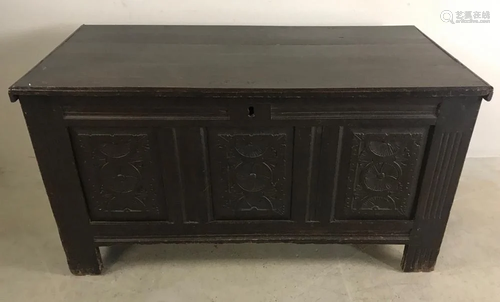 English Oak Jacobean Era Carved Chest