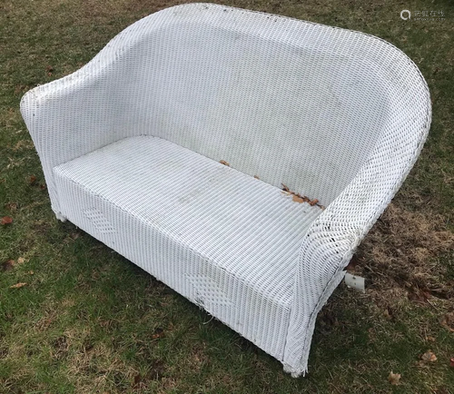 1930s Painted Rattan Sofa