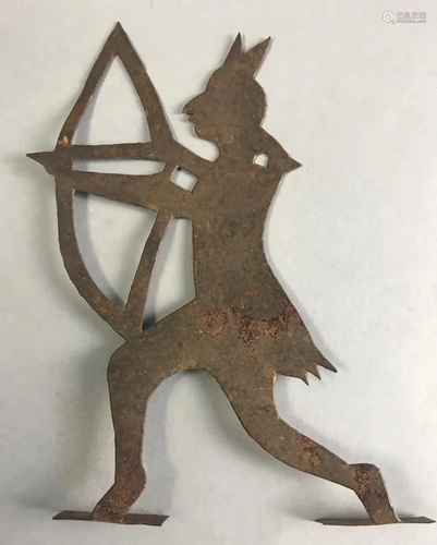 Handcrafted Metal Figure of a Native American