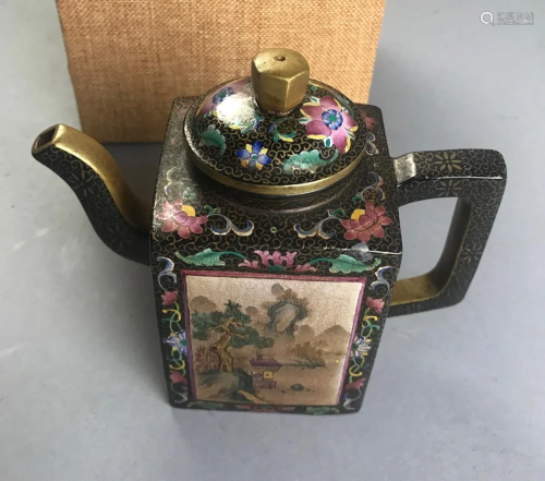 Chinese Yixing Enameled Teapot