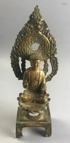 Chinese Bronze Sitting Buddha