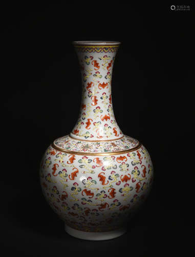 A PASTEL  VASE WITH  YUNFU  PATTERNS  IN  GUANGXU  PERIOD