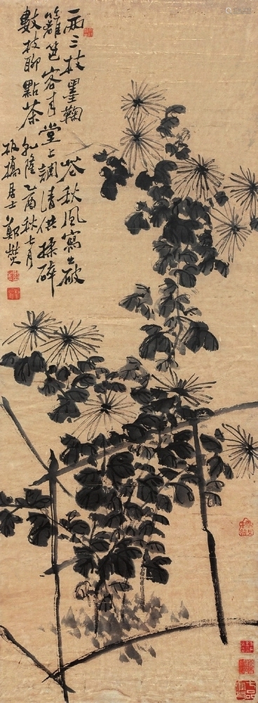 鄭板橋菊花立軸