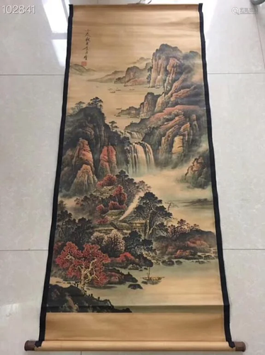 Chinese Ink Color Scroll Painting