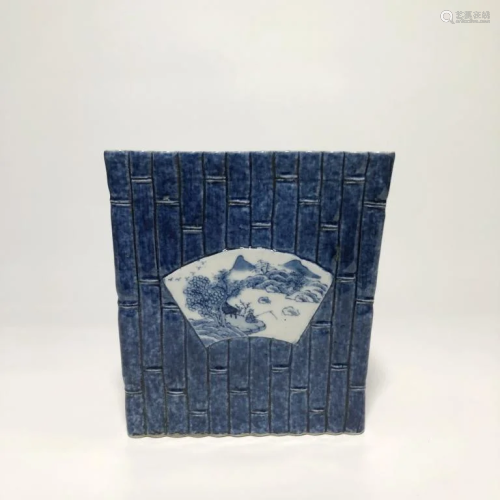 Chinese Blue and White Square Porcelain Br…