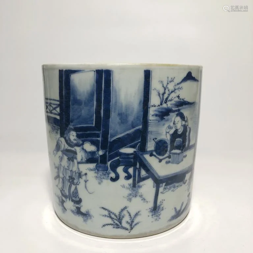 Chinese Blue and White Porcelain Brushpot