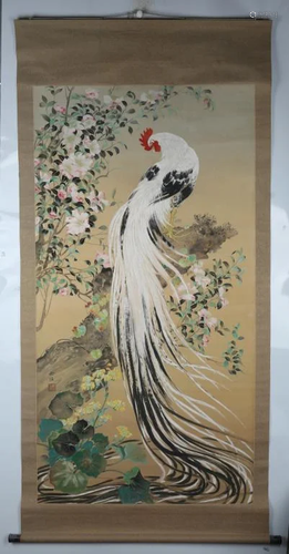 Chinese Ink Color Scroll Painting,Signed