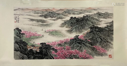 Chinese Ink Color Landscape Painting,Signed