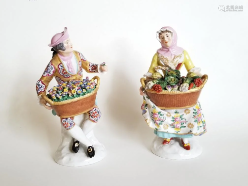 Antique Pair Porcelain Figurines Chelse…
