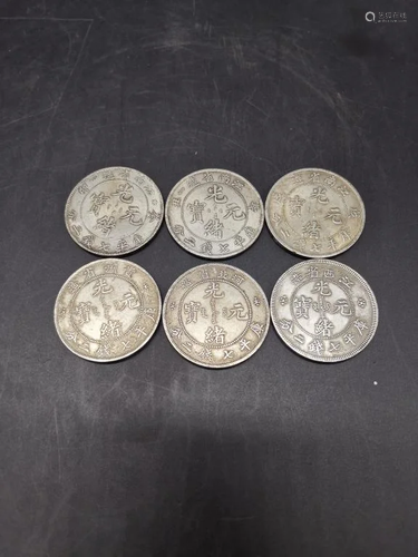 Group of Six Chinese Coins