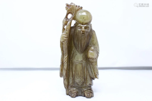 Chinese Soapstone Shou Figurine