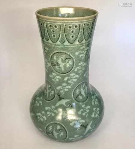 Japanese Celadon Porcelain Vase