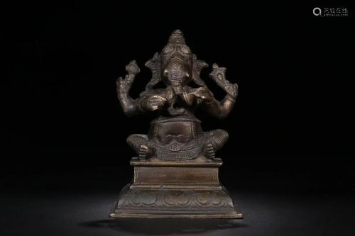 18th.C Chinese Bronze Elephant Buddha