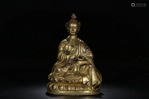 Qing Chinese Gilt Bronze Buddha