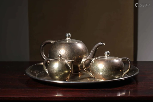 Chinese Silver Teapot Set