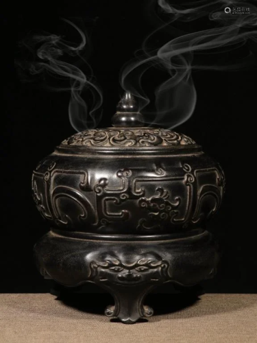 Chinese Wood Cover Censer