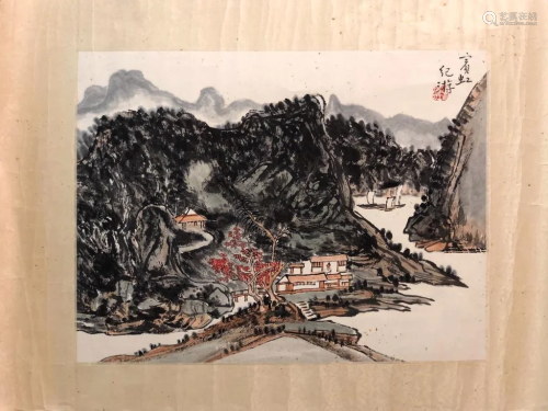 Chinese Ink Color Landscape Painting,Signed
