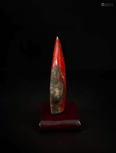 A BLOODSTONE ORNAMENT