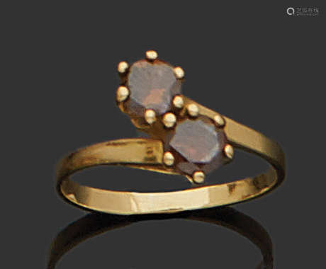 Bague toi et moi en or jaune 18K (750) serti de de…