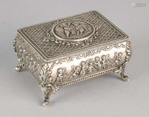 Fine silver music box, 835/000, Griesbaum, rectangular