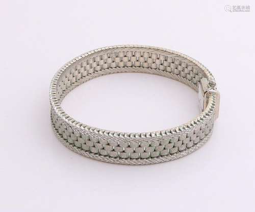 Elegant white gold bracelet, 585/000, broad model with