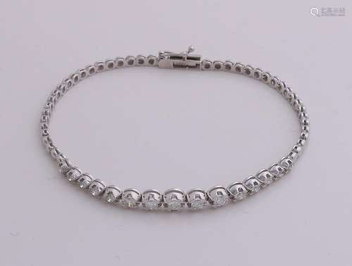 White gold bracelet, 750/000, with diamond. A bracelet