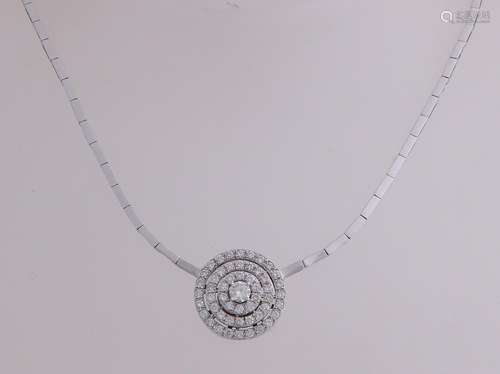 Elegant white gold choker, 585/000, with diamond. A