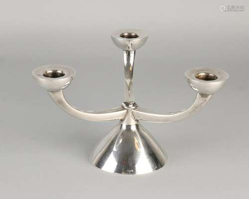 Silver candlestick, 835/000, Art Deco, on circular base