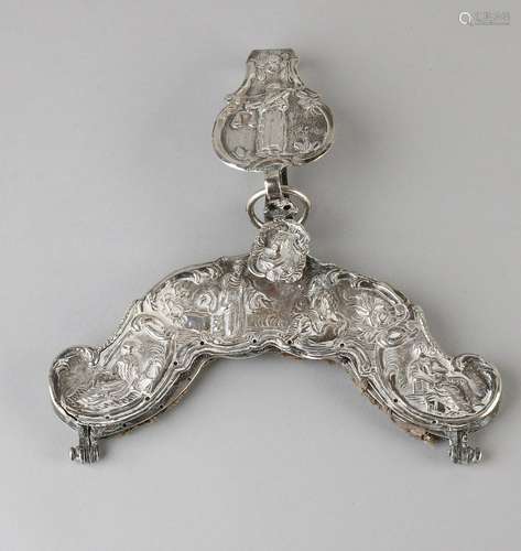 Bag handle with antique silver rokhaak 18th century.