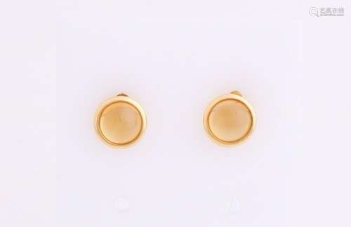 Yellow gold earrings, 750/000, with citrine. Gold