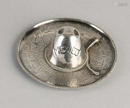 Silver sombrero, 925/000, decorated with carvings, a