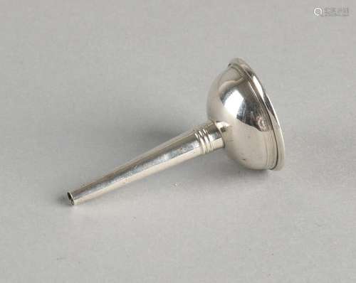 Silver miniature funnel for the filling of bottles,