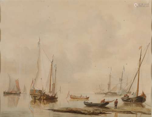 Attributed to Isaac Schouman. 1801 - 1878. Dutch ships