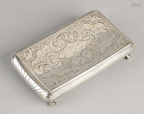 Silver tobacco box, 833/000. Rectangular box tobacco,