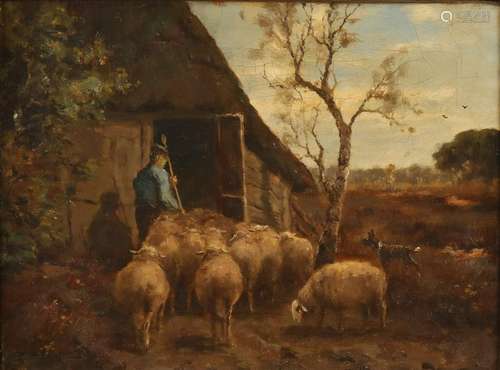 Martinus Nefkens. 1806 - 1941. Shepherd with sheep and