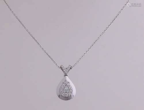 White gold necklace with pendant, 750/000, with