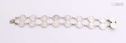 Silver bracelet farthings, King William III in 1850,