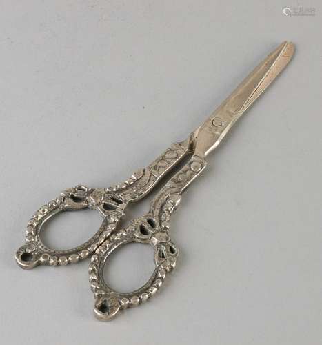 Silver scissors, 800/000, with handles with pearl