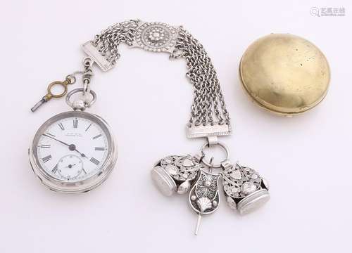 18th Century silver watch with fusee, 925/000, English