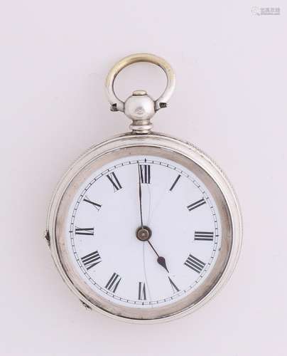 Silver pocket watch, 800/000, French, with Roman