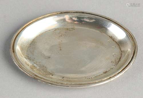 small silver plate 925/000, oval model with fillet