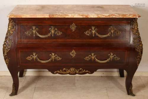 Large Baroque commode in the French style. With marble