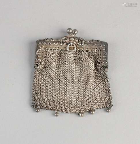 Malienkolderbeursje silver, 800/000, purse with a