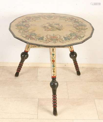 19th Century handpainted Hindeloopen table with leaf