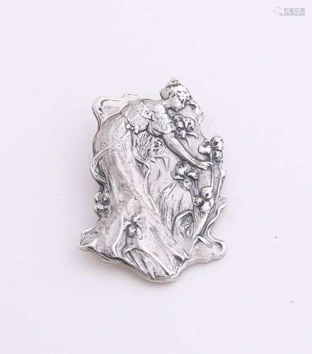 Silver brooch, 925/000, Art Nouveau style with a