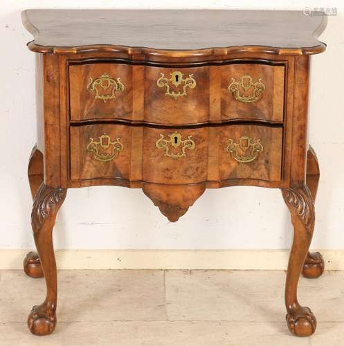 19th century Dutch organ curved burl commode on tall