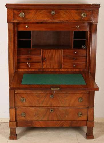 Dutch mahogany Empire secretary with beautiful inner